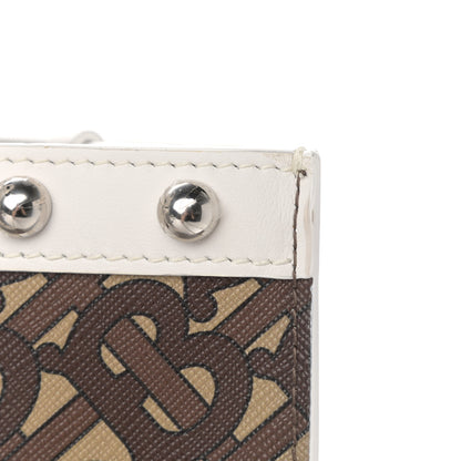 Burberry E-Canvas Monogram Studded Small Portrait Tote Bag White 12 of 14