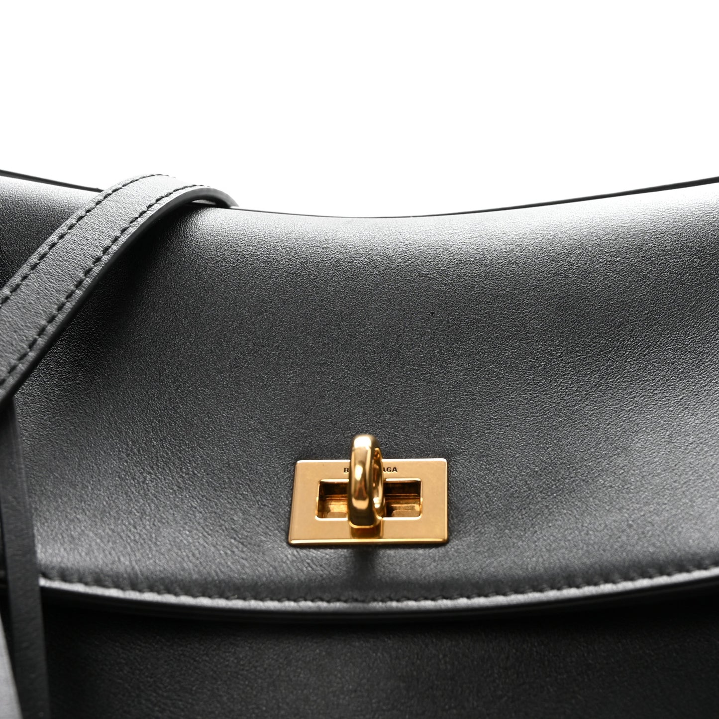 Smooth Calfskin Large Rodeo Top Handle Handbag Black