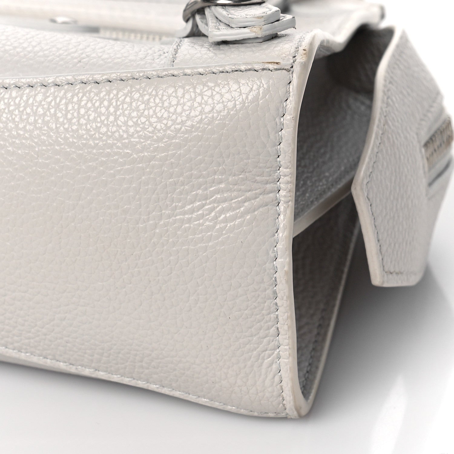 Balenciaga Grained Calfskin Neo Classic Silver Hardware Mini City Chalky White 9 of 10