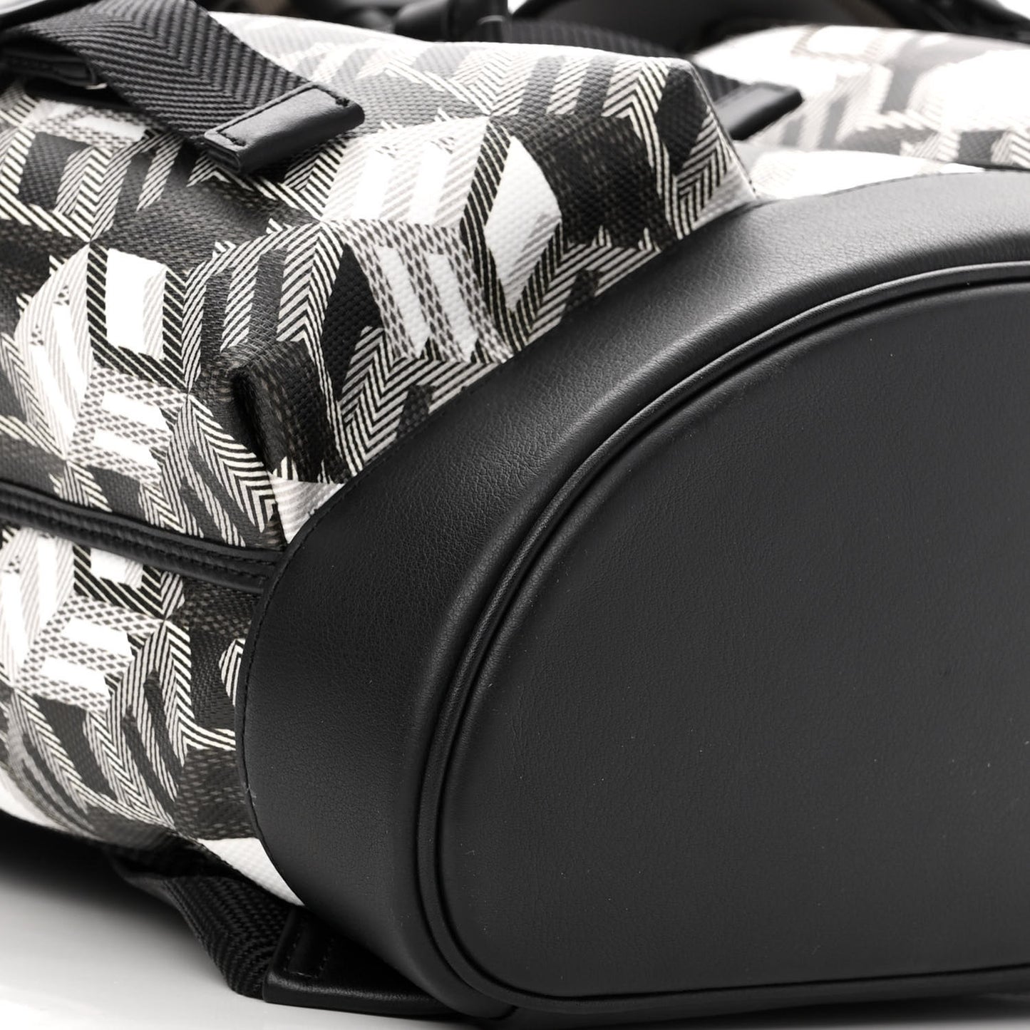 Canvas Nappa Cubic Monogram Medium Two-Pocket Brandenburg Backpack Black White