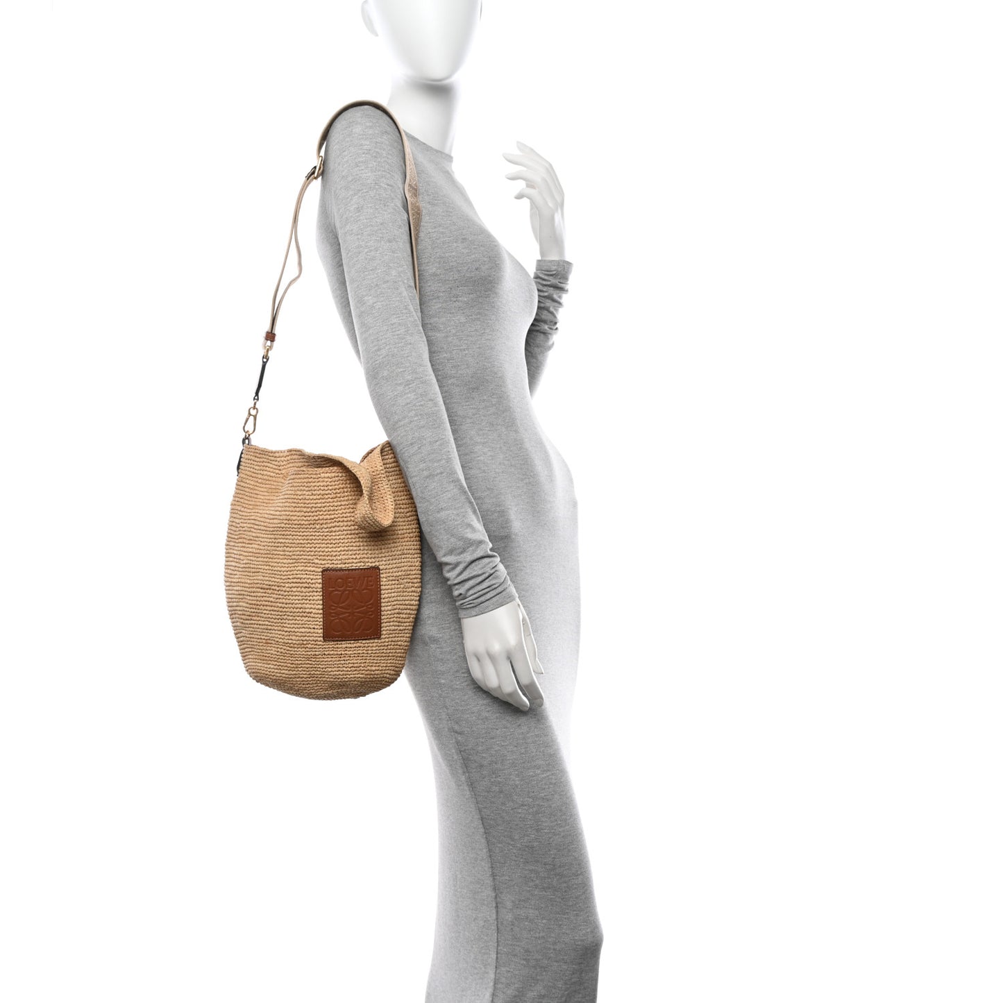 Raffia Mini Slit Tote Bag Natural Tan