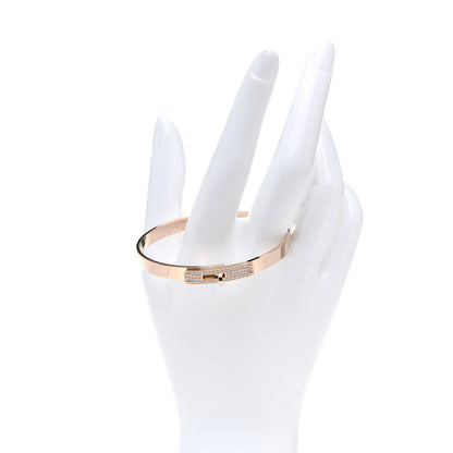 Hermes 18K Rose Gold Diamond PM Kelly Pave Bracelet SH 2 of 5