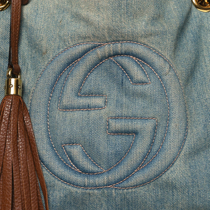 Gucci Denim Medium Soho Chain Shoulder Bag Blue 8 of 12