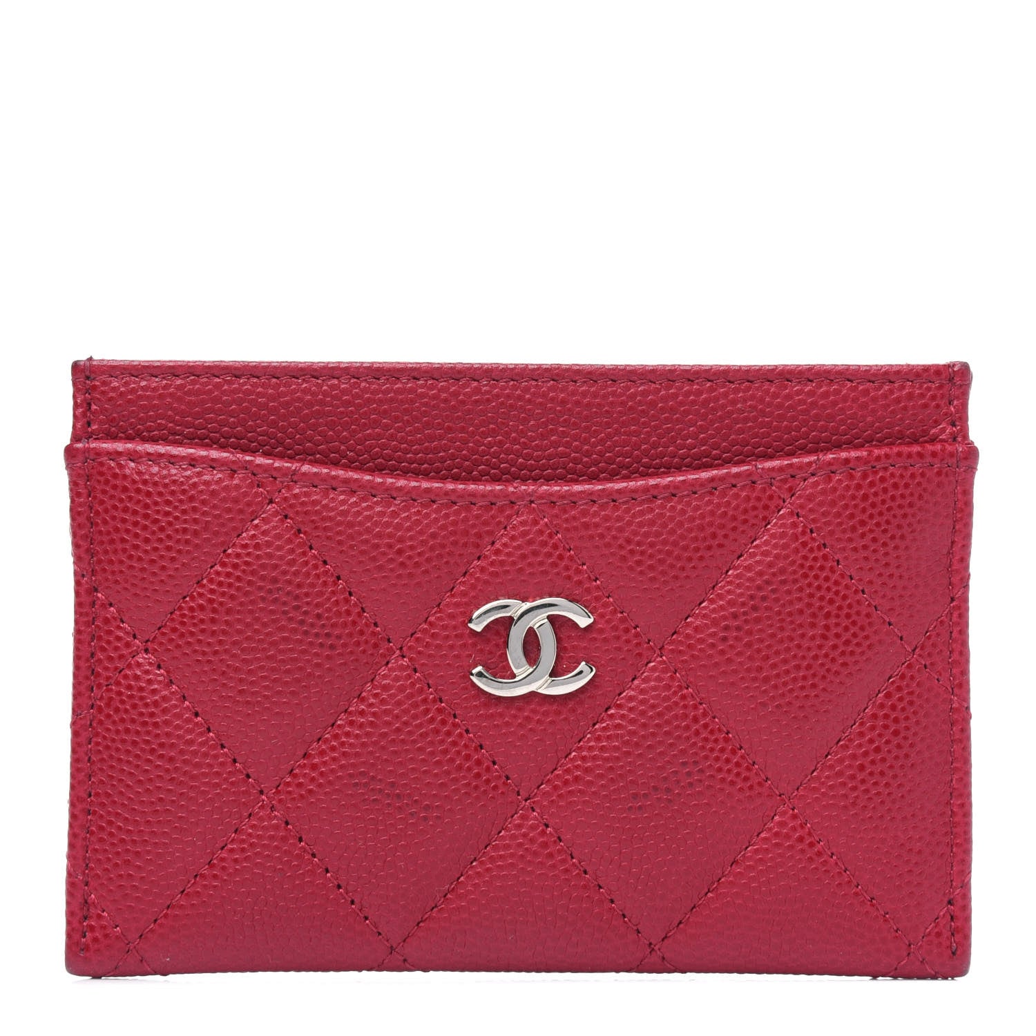 Chanel Caviar Quilted Card Holder Red 1 of 4