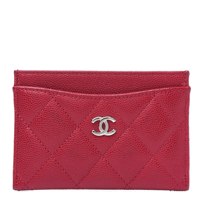 Chanel Caviar Quilted Card Holder Red 1 of 4