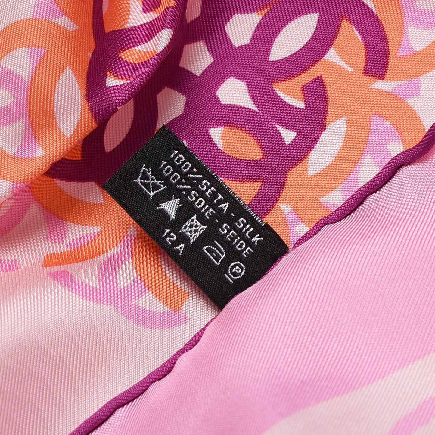 Silk CC Square Scarf Poudre Rose