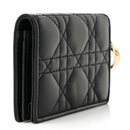 Christian Dior Lambskin Cannage Small Lady Dior Flap Card Holder Black 3 of 8