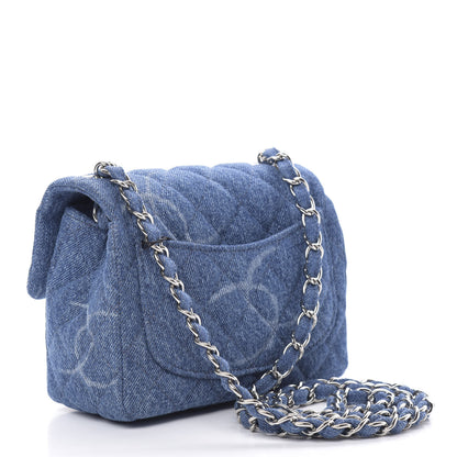 Chanel Denim CC Quilted Mini Square Flap Blue 3 of 11