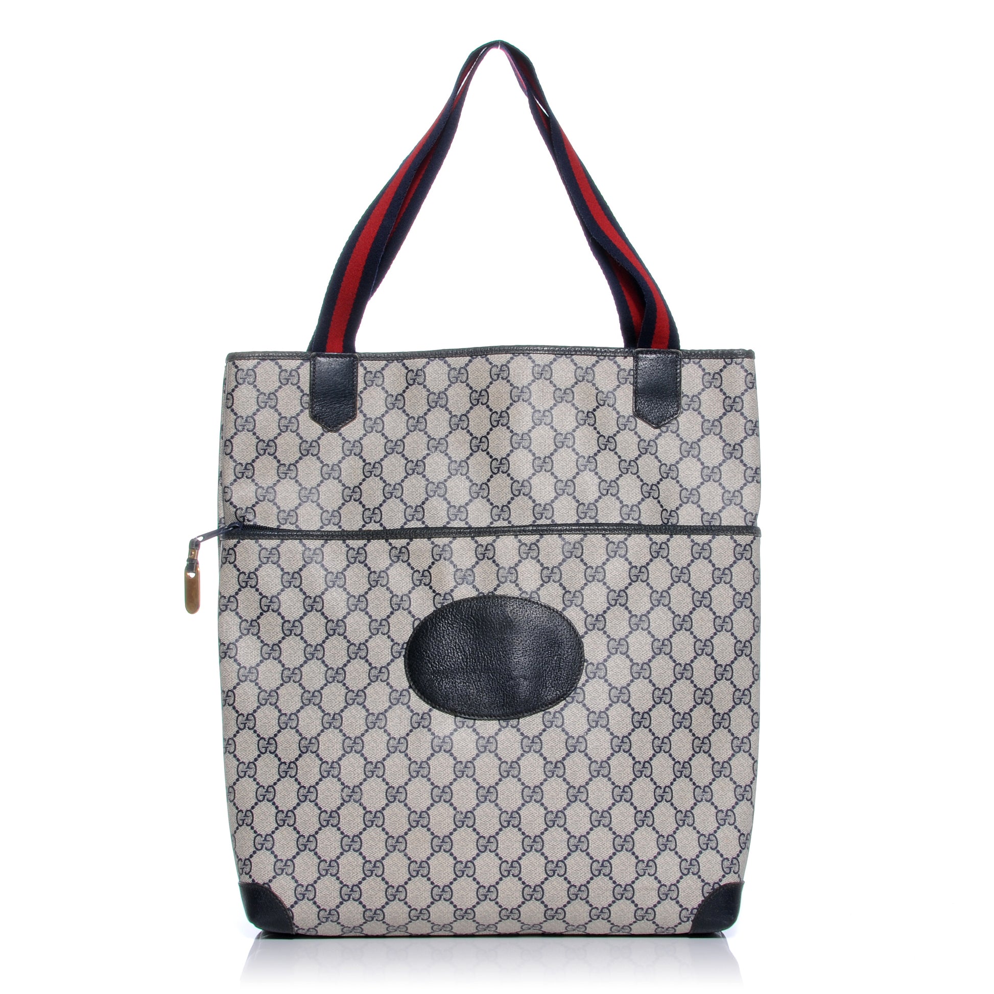 Gucci Monogram Web Tote Navy Blue 1 of 8
