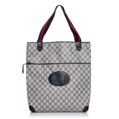 Gucci Monogram Web Tote Navy Blue 1 of 8