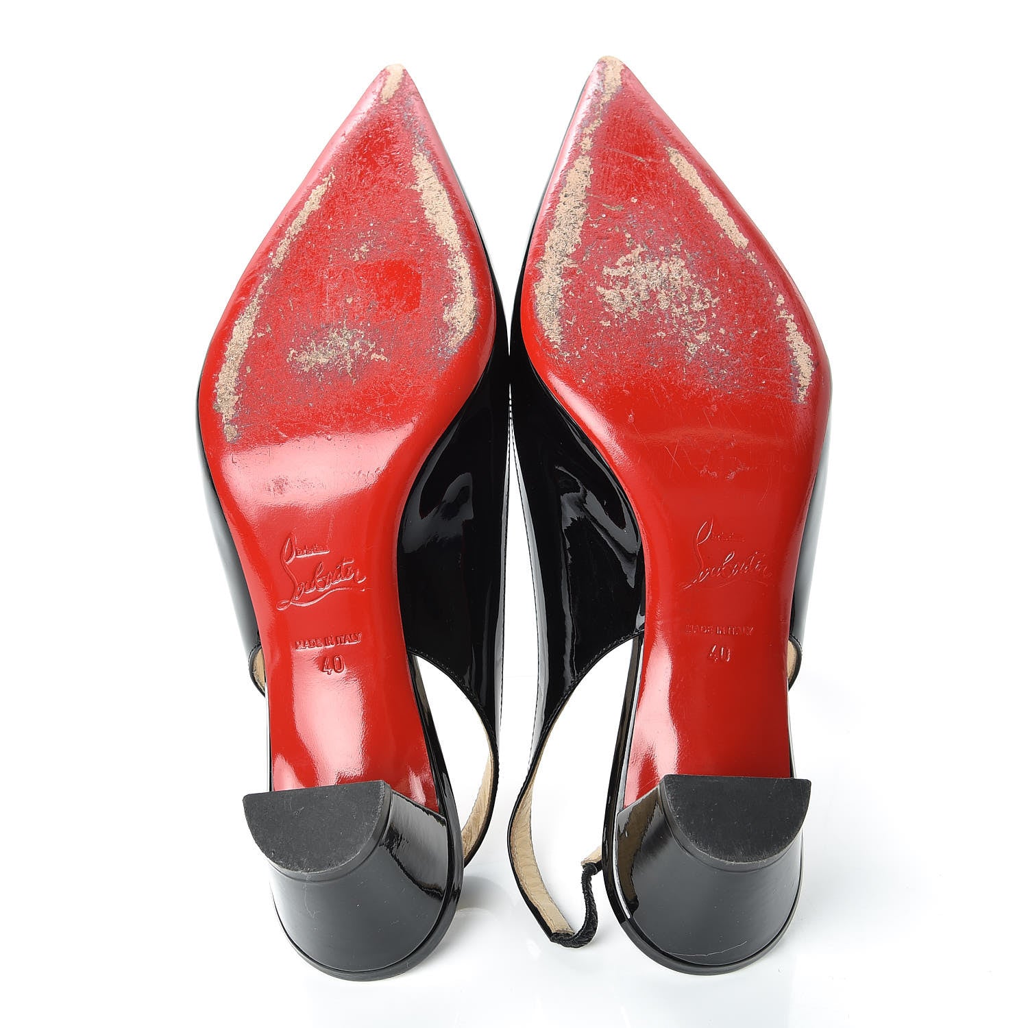 Christian Louboutin Patent Karelli 45 Slingback Pumps 40 Black 7 of 14