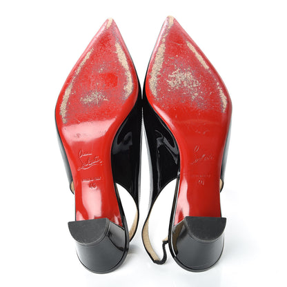 Christian Louboutin Patent Karelli 45 Slingback Pumps 40 Black 7 of 14