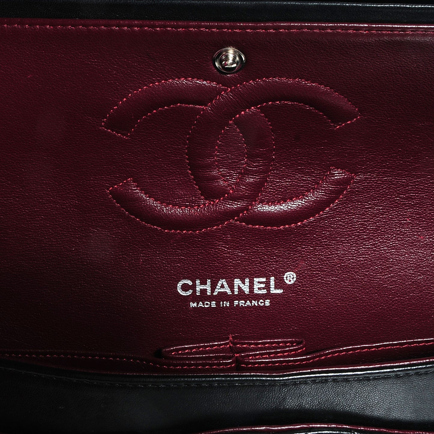 Lambskin Medium Double Flap Black