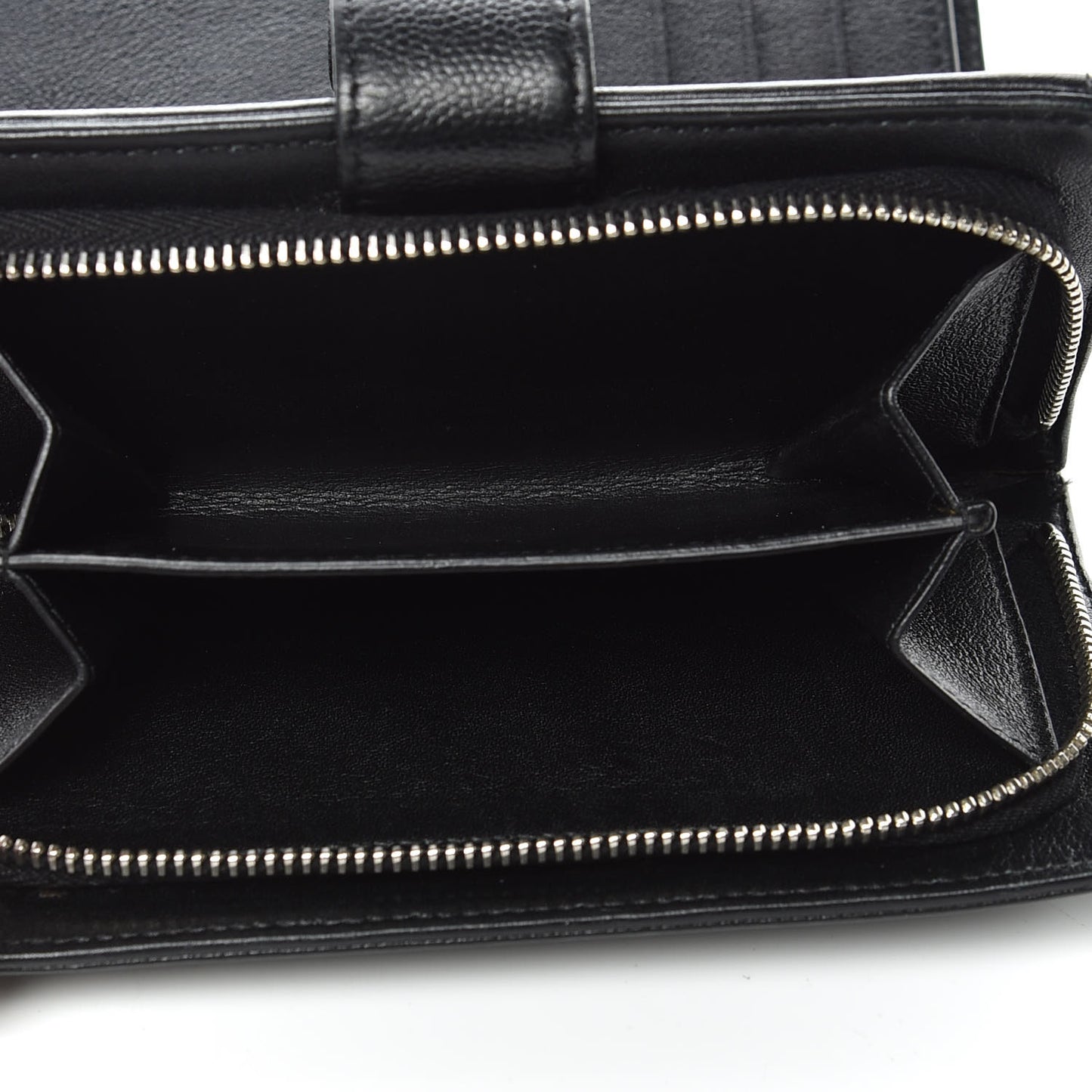 Caviar Sevruga Large Zip Pocket Wallet Black