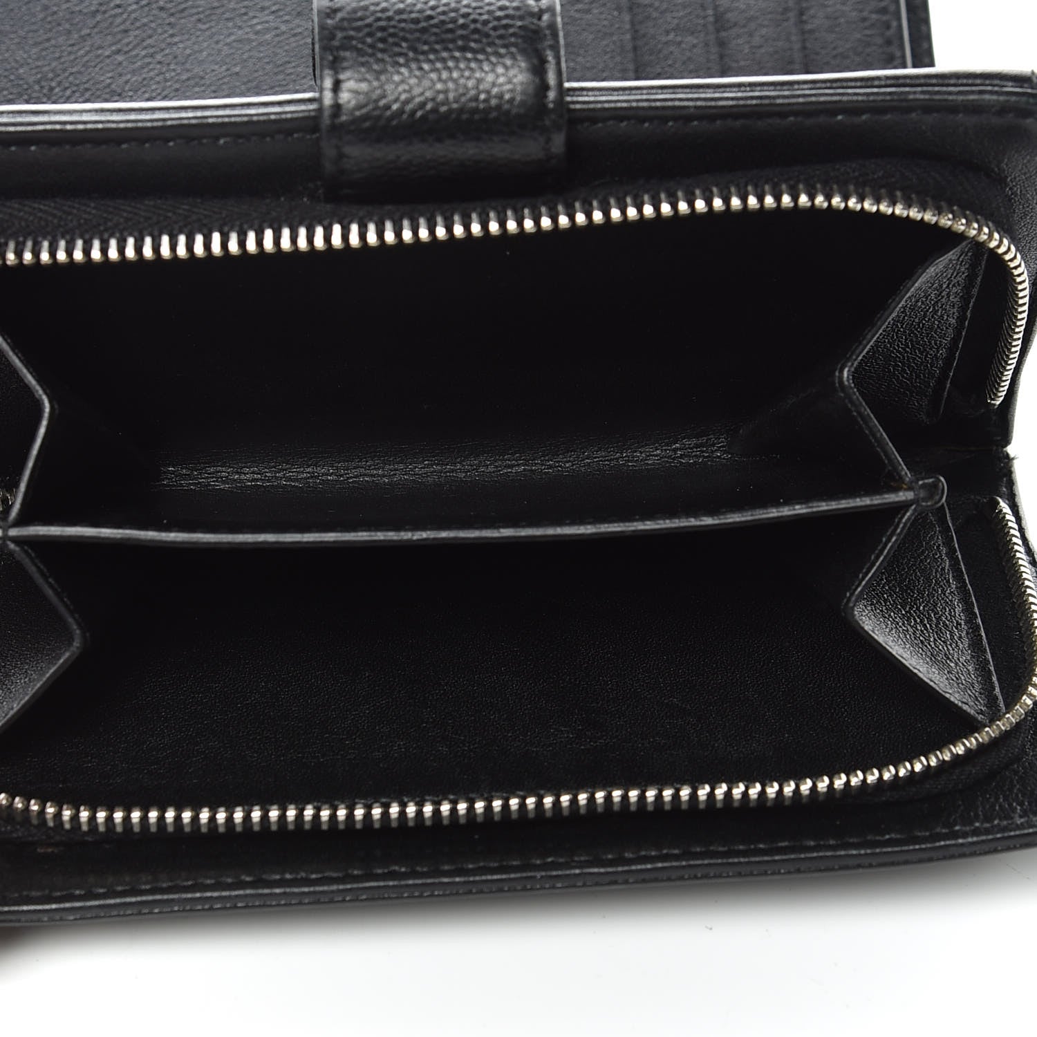 Chanel Caviar Sevruga Large Zip Pocket Wallet Black 7 of 11