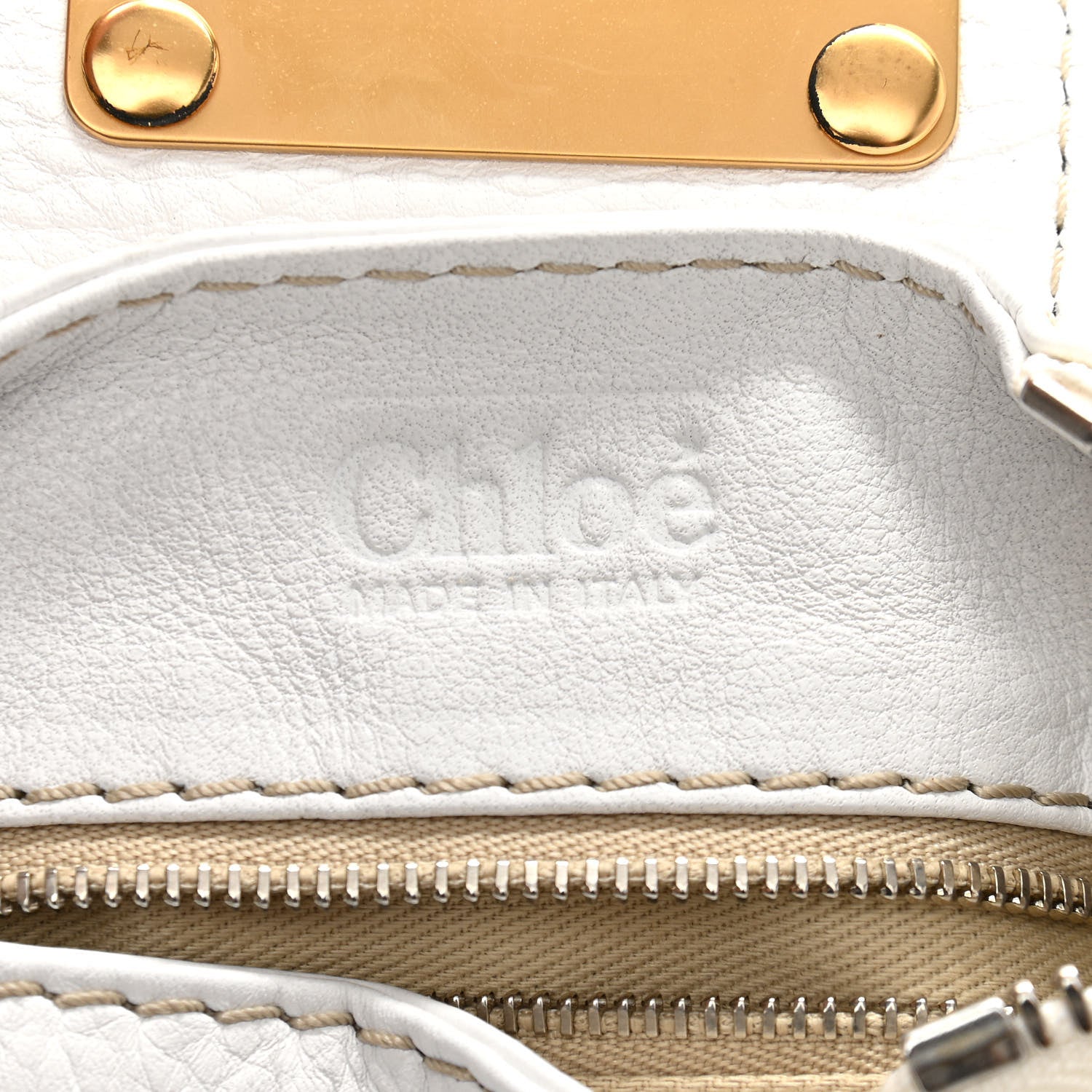 Chloe Calfskin Medium Paddington Satchel White 5 of 10