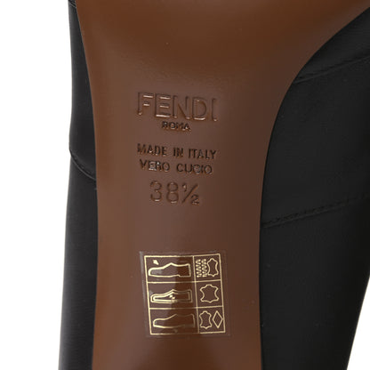 Fendi Nappa Microfiber Fabric FF Rockoko 55mm Sock Boots 37 Ebano Tobacco Black 8 of 9