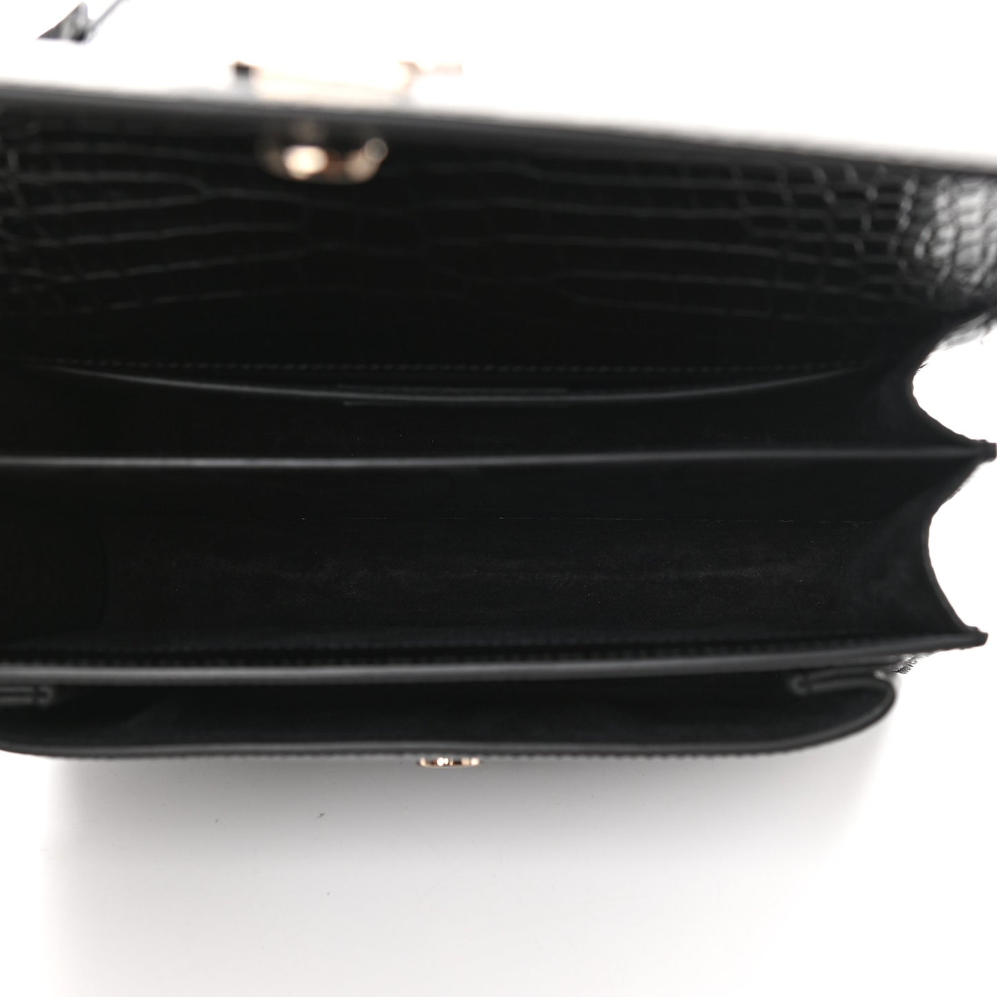 Calfskin Crocodile Embossed Medium Monogram Sunset Black