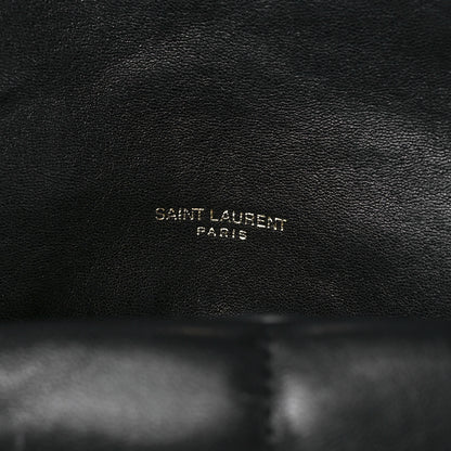 Saint Laurent Lambskin Quilted Medium Loulou Puffer Monogram Chain Satchel Black 6 of 12