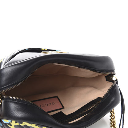 Gucci Calfskin Matelasse GucciGhost Medium GG Marmont Chain Shoulder Bag Black New Acquamarine 5 of 11