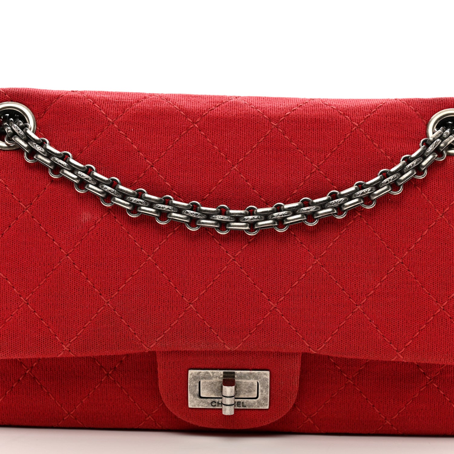 Chanel Jersey Quilted 2.55 Reissue East West Flap Red 5 of 14