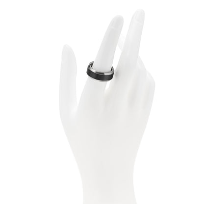 David Yurman Black Titanium 8.5mm Beveled Band Ring 54 7 2 of 4