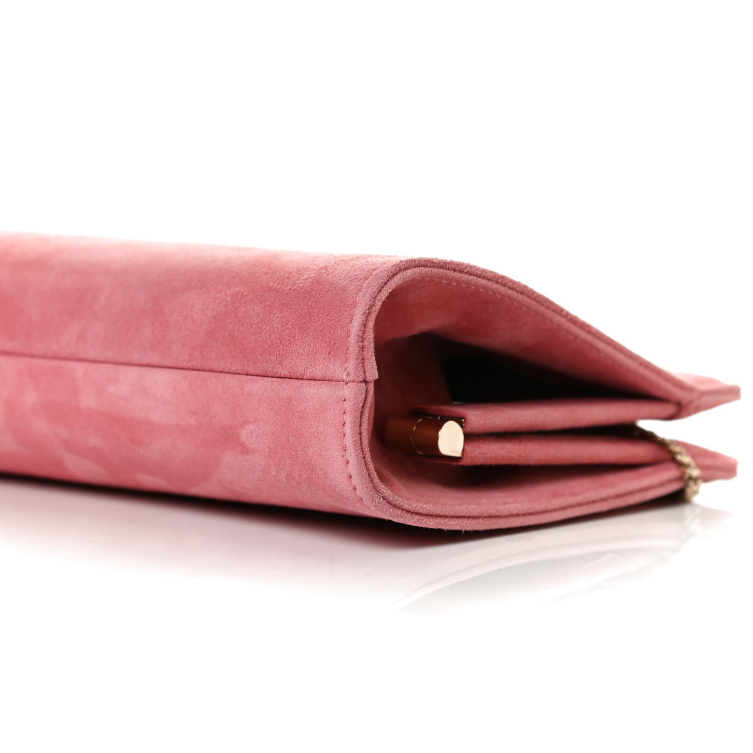 Jimmy Choo Suede Crystal Embellished Venus Clutch Pink 5 of 13