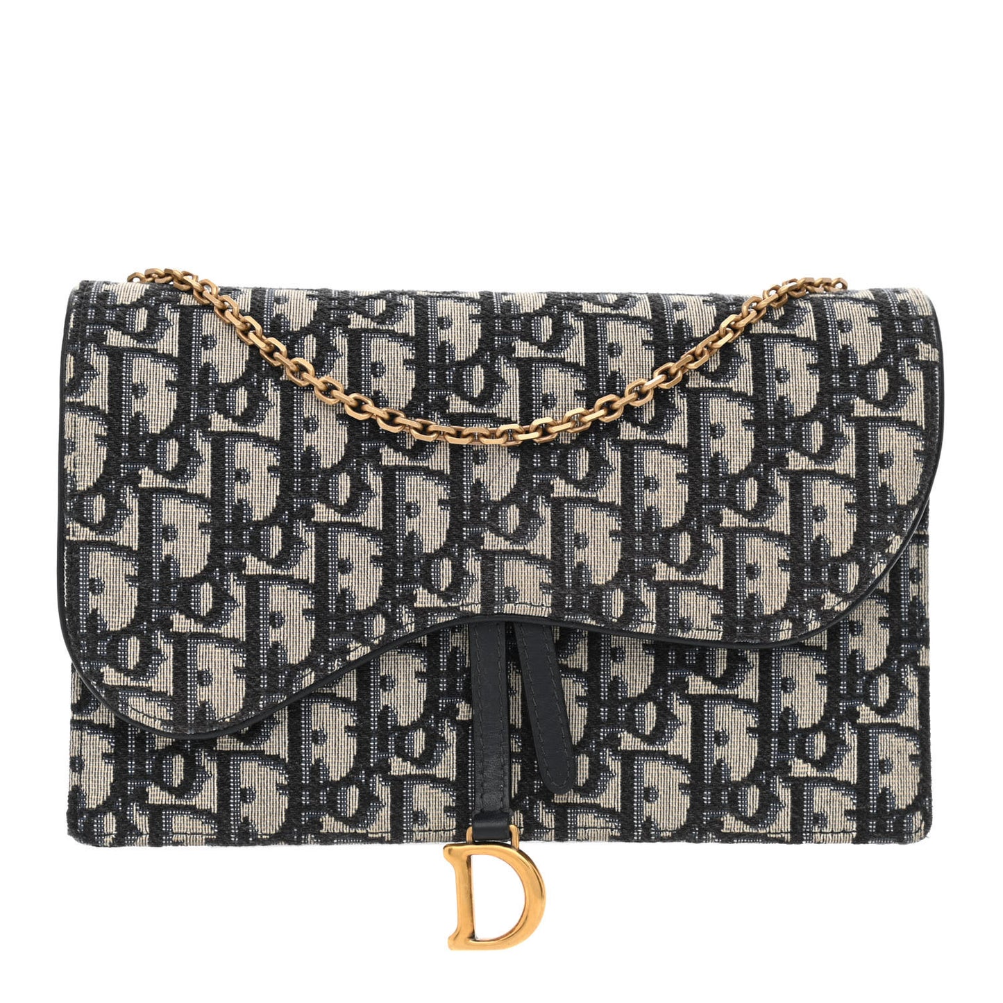 Oblique Saddle Chain Pouch Blue