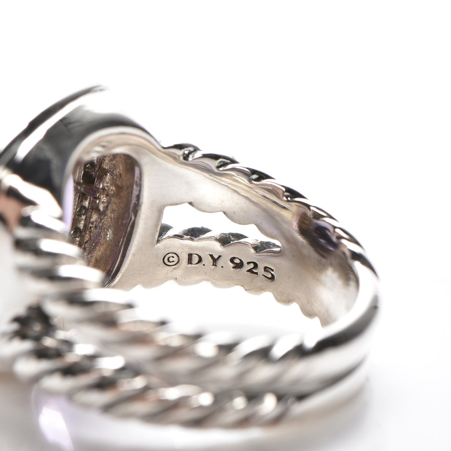 Sterling Silver Diamond Amethyst 11mm Albion Ring 51.5 6