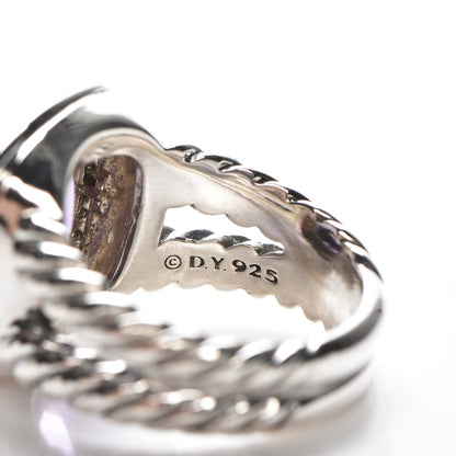 David Yurman Sterling Silver Diamond Amethyst 11mm Albion Ring 51.5 6 5 of 6