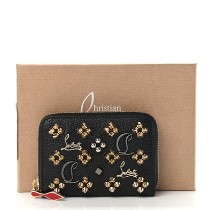 Christian Louboutin Calfskin Panettone Zip Around Coin Purse Black 10 of 10