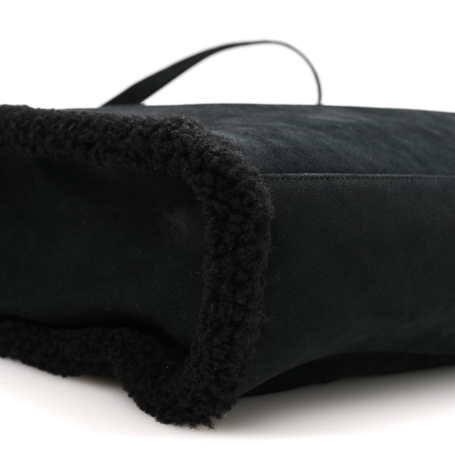 Telfar X UGG Suede Shearling Medium Shopping Bag Raw Black 10 of 11