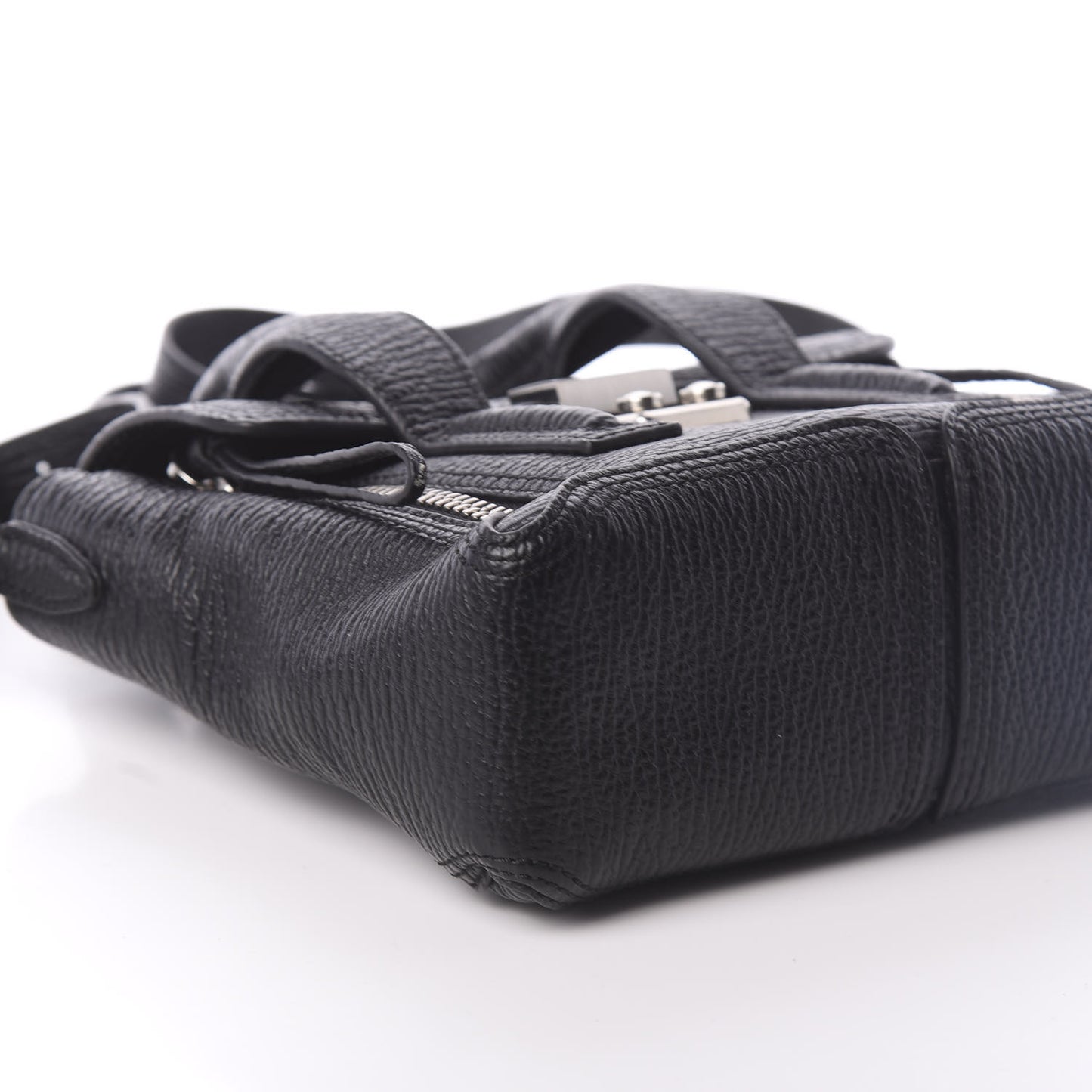 3.1 Textured Calfskin Mini Pashli Satchel Black