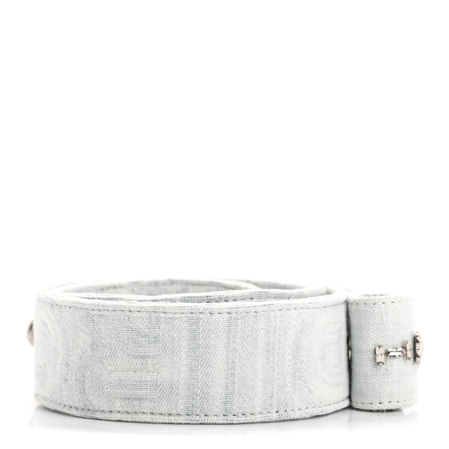 Fendi Bleached Denim Baguette Pocket Strap Blue White 2 of 4