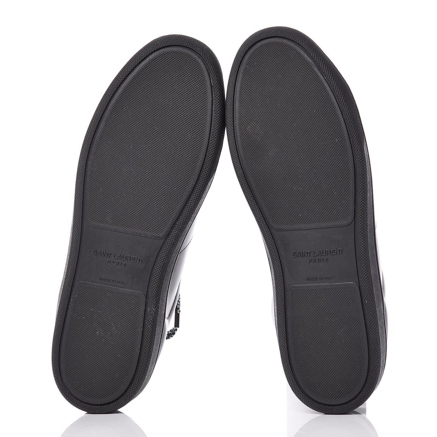 Saint Laurent Calfskin Metallic Ayers Signature Court Lips Sneakers 37 Oro Moon Black 10 of 18