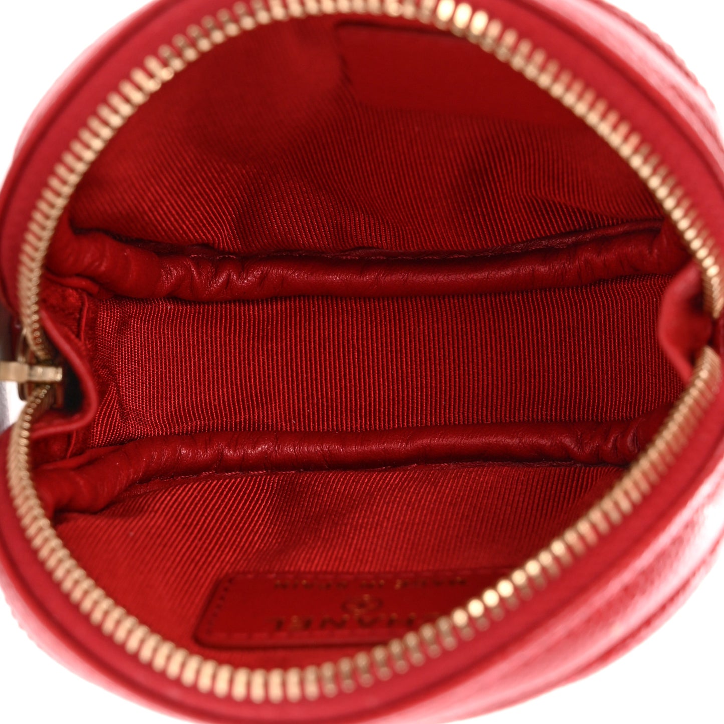 Caviar Quilted Zip Around Classic Coin Purse Red
