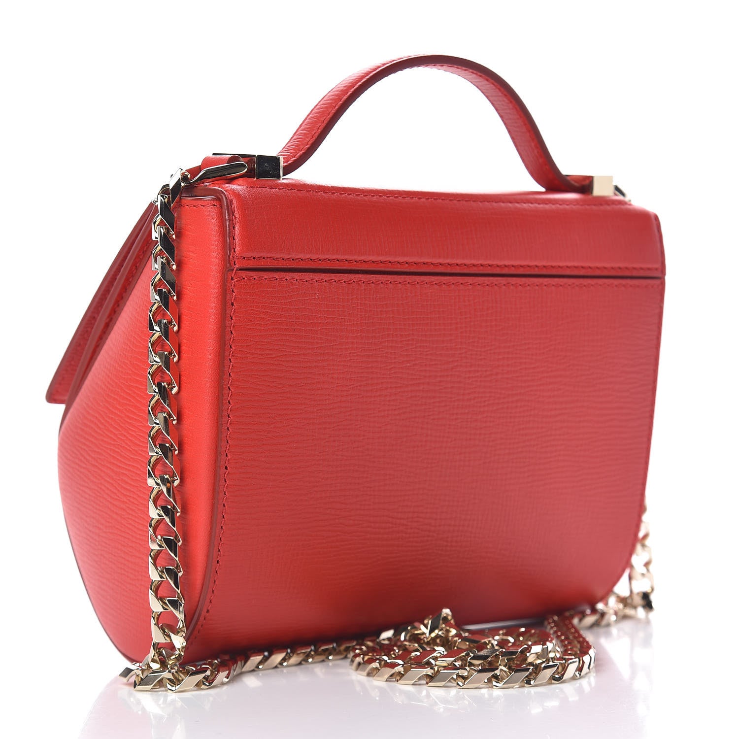 Givenchy Textured Calfskin Mini Pandora Box Chain Crossbody Bag Medium Red 3 of 10