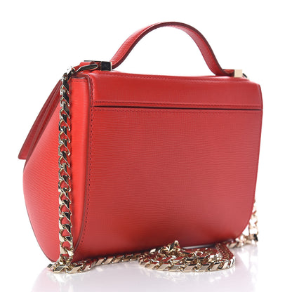 Givenchy Textured Calfskin Mini Pandora Box Chain Crossbody Bag Medium Red 3 of 10