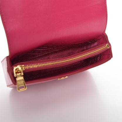 Prada Saffiano Vernice Box Clutch Peonia 6 of 8