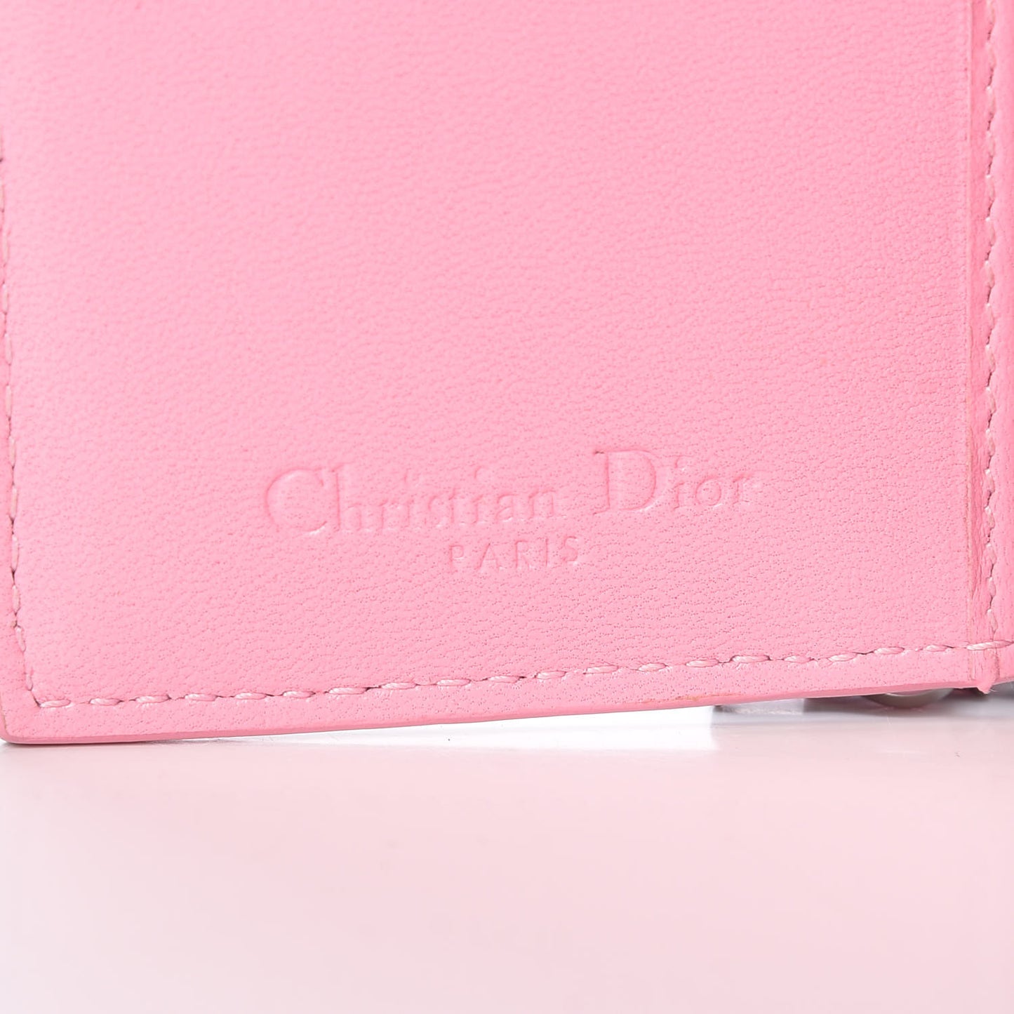 Lambskin Cannage Bi-Color Small Lady Dior Flap Card Holder Black Pink