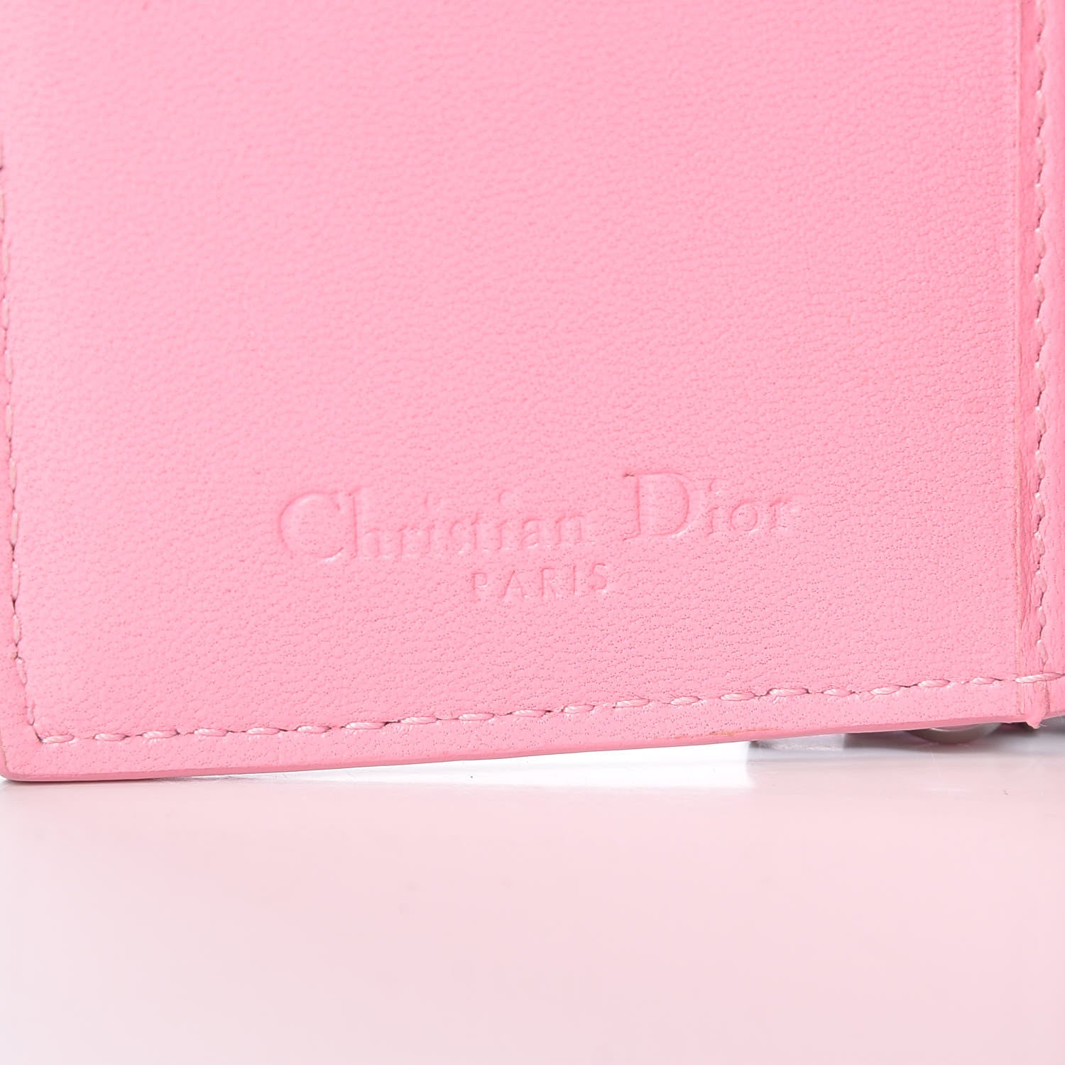 Christian Dior Lambskin Cannage Bi-Color Small Lady Dior Flap Card Holder Black Pink 7 of 10