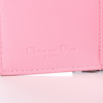 Christian Dior Lambskin Cannage Bi-Color Small Lady Dior Flap Card Holder Black Pink 7 of 10