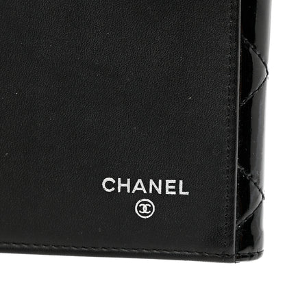 Chanel Patent Quilted Large Flap Wallet Black 6 of 10