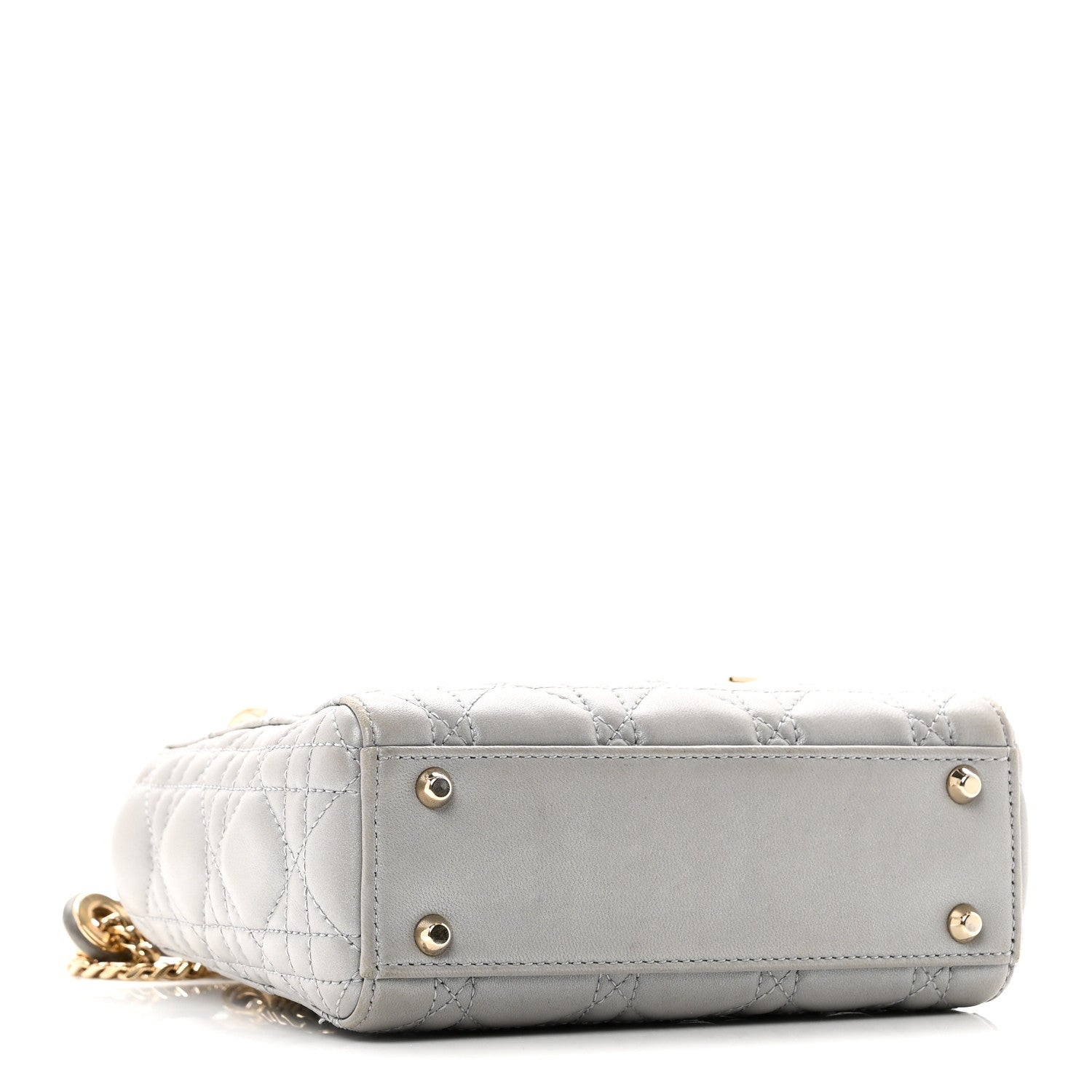 Christian Dior Metallic Lambskin Cannage Mini Lady Dior Grey 4 of 10