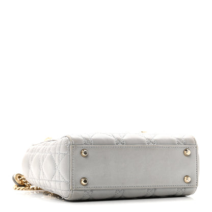 Christian Dior Metallic Lambskin Cannage Mini Lady Dior Grey 4 of 10