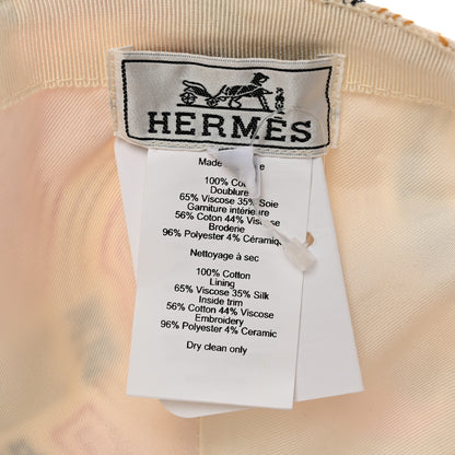 Hermes Cotton Eperon D'Or Embroidered Tess Cap 57 Blanc Casse 8 of 9