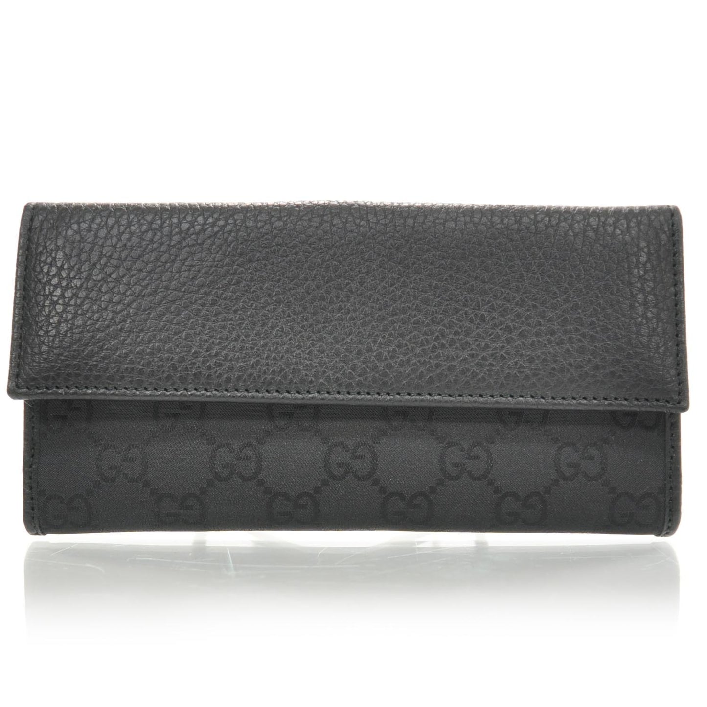Monogram Nylon Leather Continental Wallet Black