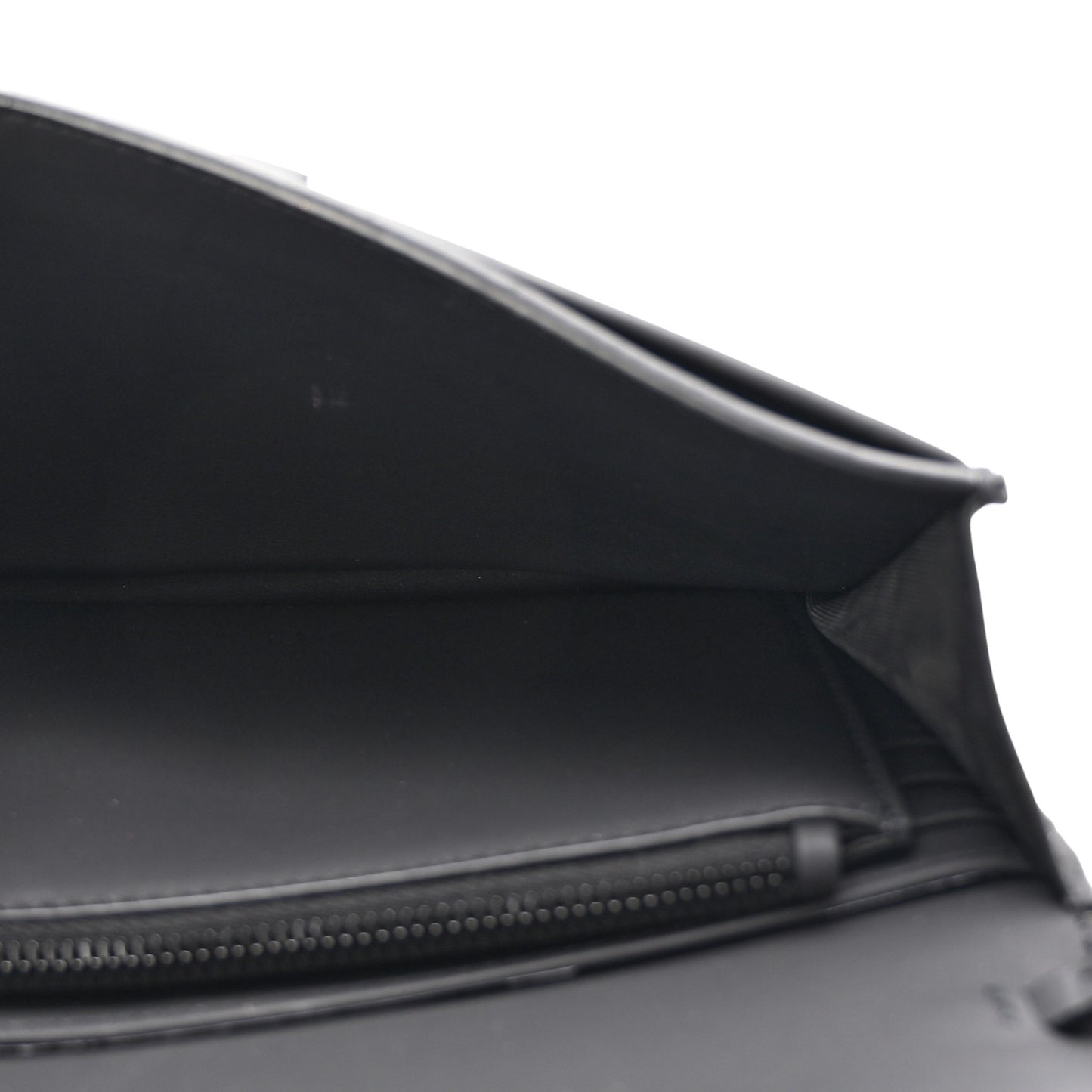 Ultra Matte Calfskin Saddle Chain Wallet Pouch Black