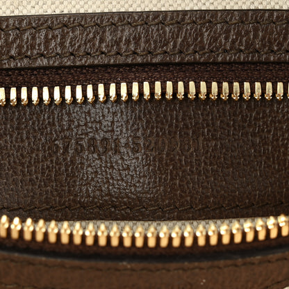 Gucci Monogram Jumbo GG Textured Dollar Calfskin Web Messenger Shoulder Bag Camel Ebony New Acero 7 of 14