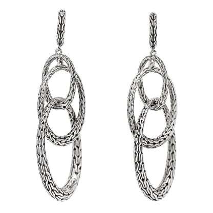 John Hardy Sterling Silver Classic Chain Interlocking Drop Earrings 1 of 5